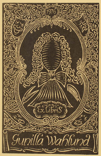 Exlibris by Yngve Forsblom from Sweden for Gunilla Wahlund - Portrait Theater/Cirkus 