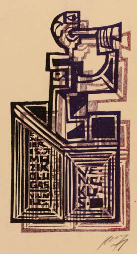 Exlibris by Vincas Kisarauskas from Lithuania for Vincas Kisarauskas - Ex Mucika Music 