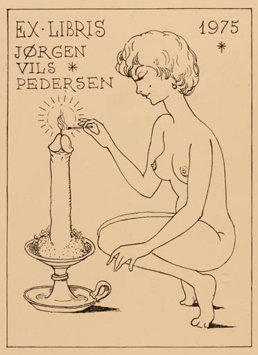 Exlibris by Franco Brunello from Italy for Jørgen Vils Pedersen - Erotica 