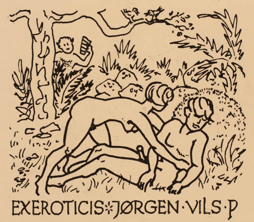 Exlibris by ? ? from Unknown for Jørgen Vils Pedersen - Erotica Ex Erotica 