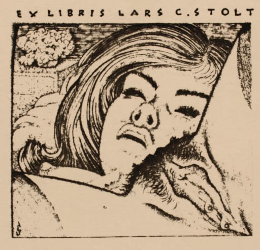 Exlibris by Mark F. Severin from Belgium for Lars C. Stolt - Erotica Ex Erotica 