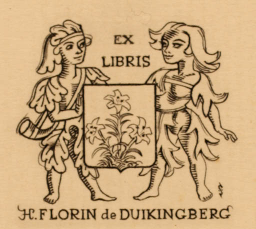 Exlibris by Mark F. Severin from Belgium for Florin de Duikingberg - 