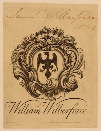 Exlibris by ? ? from Great Britain for William Wilberforce - Heraldry 