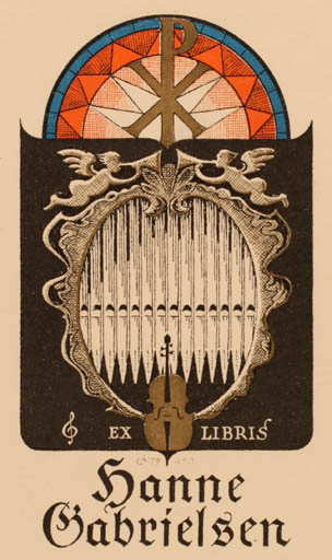 Exlibris by Christian Blæsbjerg from Denmark for Hanne Gabrielsen - Music 
