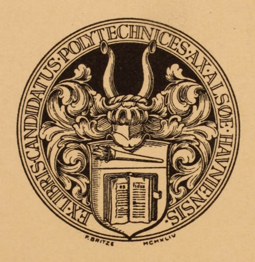 Exlibris by Friedrich Britze from Denmark for Axel Alsøe - Heraldry 