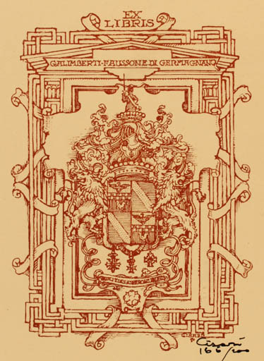 Exlibris by Giulio Cisari from Italy for ? ? - Heraldry 