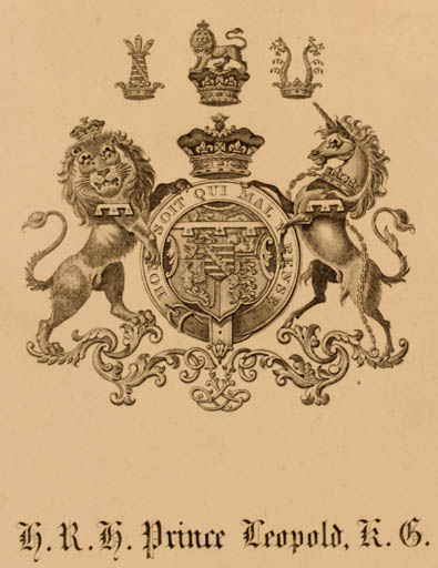 Exlibris by ? ? from Great Britain for K.G. H.R.H. Prince Leopold - Heraldry Regent/royalty 