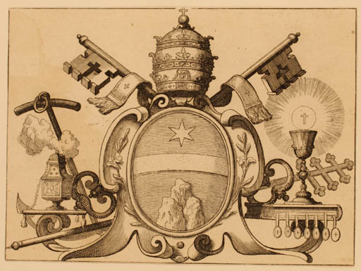 Exlibris by ? ? from Italy for ? Pave Clemens XI. (Albani) - Heraldry 