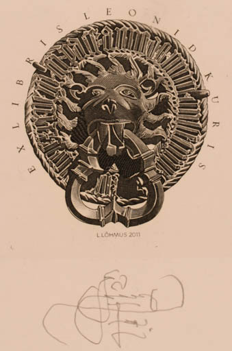 Exlibris by Lembit Löhmus from Estonia for Leonid Kuris - 