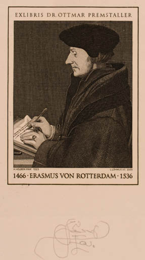 Exlibris by Lembit Löhmus from Estonia for Ottmar Premstaller - Portrait 