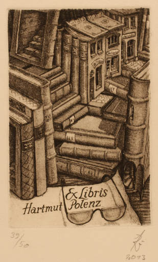 Exlibris by Andreas Raub from Germany for Dr. Hartmut Polenz - Book 