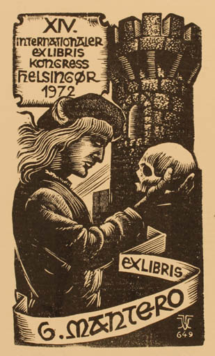 Exlibris by Kàroly Vàroknyi from Hungary for Gianni Mantero - Literature 
