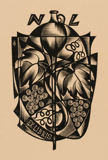 Exlibris by Dr. Otakar Marik from Czech Republic for Ing. Nobert Lippóczy - Wine 