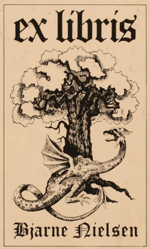 Exlibris by ? ? from Unknown for Bjarne Nielsen - Fable Animal Tree 