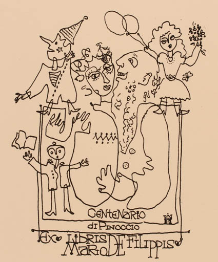 Exlibris by Waleri Scherstjanoi from Russia for Mario de Filippis - Child Fairytale/fable 