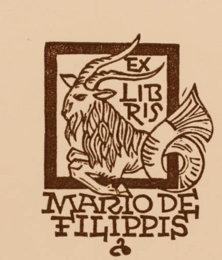 Exlibris by Zbigniew Dolatowski from Poland for Mario de Filippis - Fable Animal 