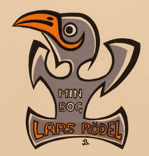Exlibris by Jørgen Lindhardt Rasmussen from Denmark for Lars Rödel - Bird 