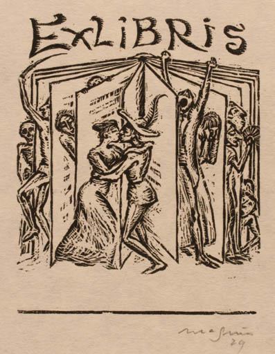 Exlibris by Klaus Magnus from Germany for ? ? - Book Couple 