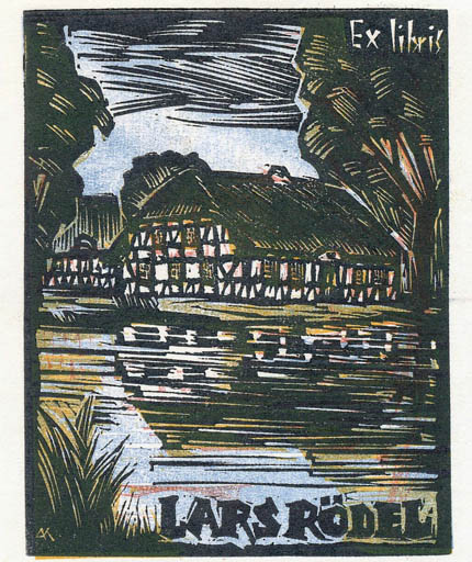 Exlibris by Kàroly Andrusko from Yugoslavia for Lars Rödel - Architecture 
