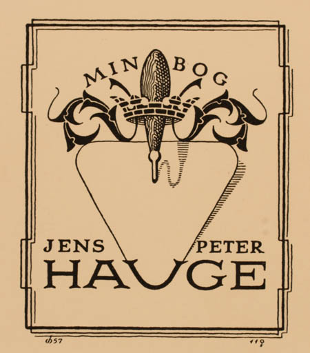 Exlibris by Christian Blæsbjerg from Denmark for Jens Peter Hauge - 