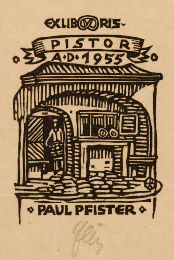 Exlibris by Otto Feil from Austria for Paul Pfister - Working 