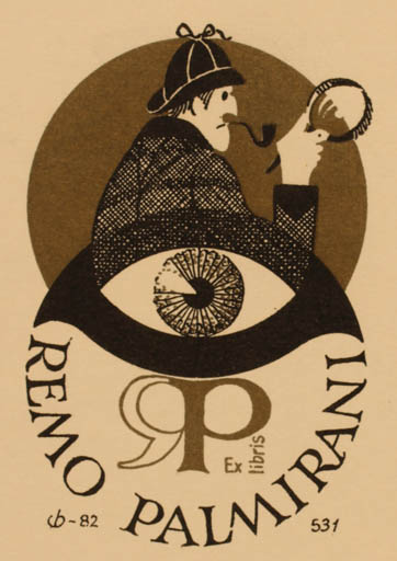 Exlibris by Christian Blæsbjerg from Denmark for Rosellae Remo Pamirani - Working Man 
