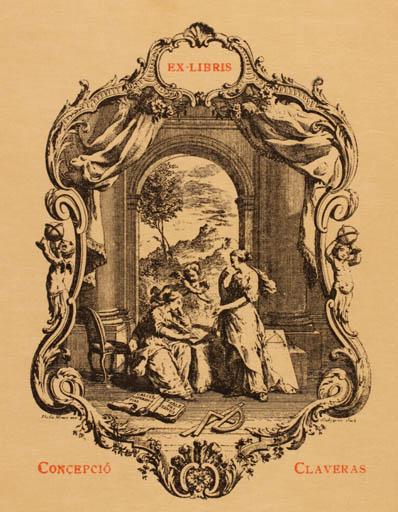 Exlibris by ? ? from Spain for Concepció Claveras - Woman 