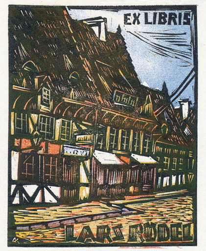 Exlibris by Kàroly Andrusko from Yugoslavia for Lars Rödel - 