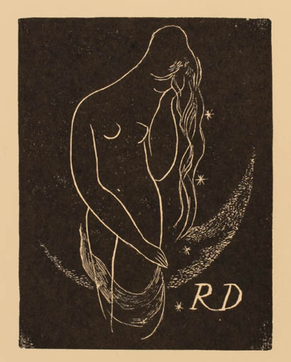 Exlibris by Rastislav Michal from Czechoslovakia for ? ? - Woman Nude 