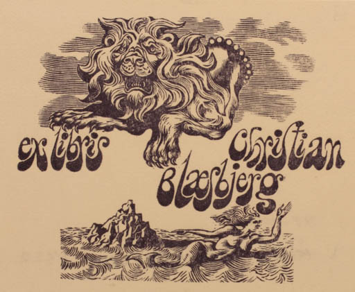 Exlibris by M.M. Vercholantsjew from Russia for Christian Blæsbjerg - Mermaid 