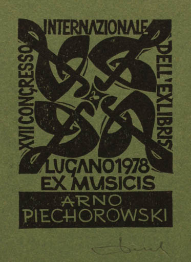 Exlibris by Zbigniew Dolatowski from Poland for Arno Piechorowski - Exlibris Congress Music 
