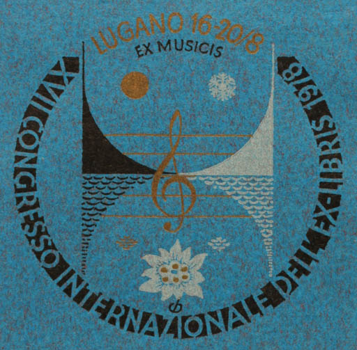 Exlibris by Christian Blæsbjerg from Denmark for Lugano XVII. Int. Exlibriskongress - Ex Mucika Music 