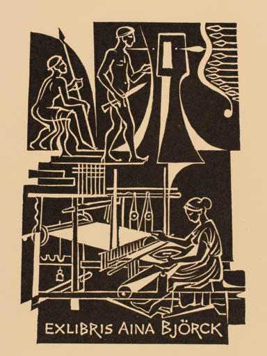 Exlibris by Dusan Janousek from Czech Republic for Aina Björck - Mythology 