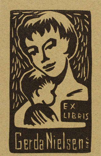 Exlibris by Jörgen Brockdorff-Nielsen from Denmark for Gerda Nielsen - 