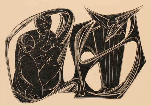 Exlibris by Ru van Rossem from Netherland for ? ? - Child Woman 