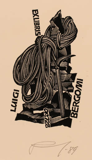 Exlibris by Anatolij Kalaschnikow from Russia for Luigi Bergomi - 