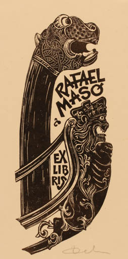 Exlibris by Zbigniew Dolatowski from Poland for Rafael Maso - 