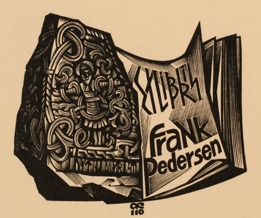 Exlibris by Anatolij Kalaschnikow from Russia for Frank Pedersen - Viking 