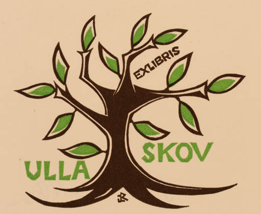 Exlibris by Jørgen Lindhardt Rasmussen from Denmark for Ulla Skov - Tree 