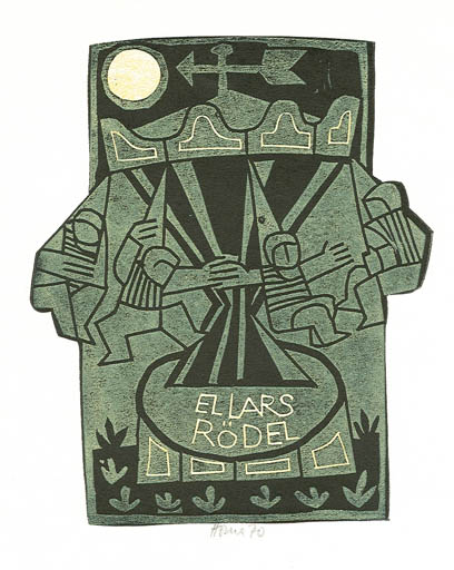 Exlibris by Miroslav Houra from Czechoslovakia for Lars Rödel - Child 