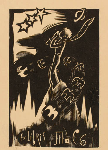 Exlibris by Eugen Goljachowski from Russia for ? ? - Cosmos 