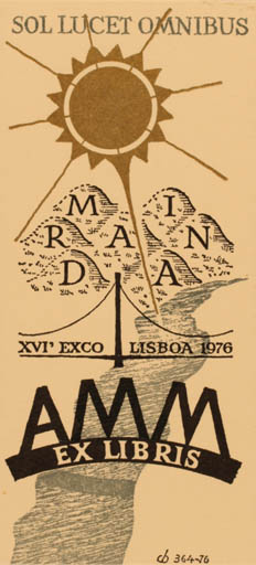 Exlibris by Christian Blæsbjerg from Denmark for Artur Mario Da Mota Miranda - Exlibris Congress Sun 