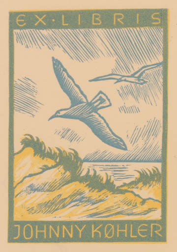 Exlibris by Hans Michael Bungter from Germany for Køhler Johnny - Bird 