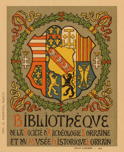 Exlibris by Edmond des Robert from France for ? ? - Heraldry 