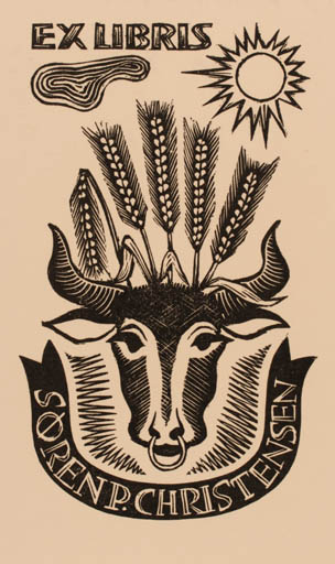 Exlibris by Jerzy Druzrycki from Poland for Søren P. Christensen - Fauna 