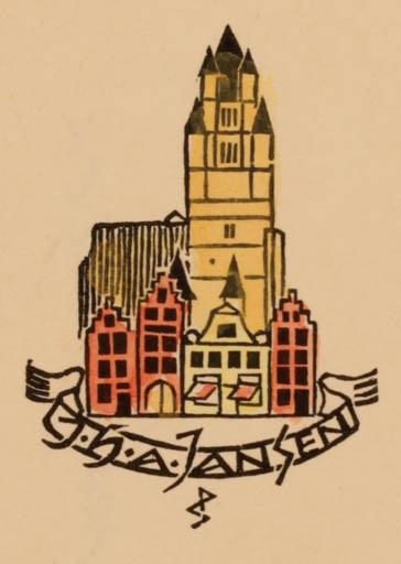 Exlibris by Ottmar Premstaller from Austria for Johan H. A. Jansen - Architecture 