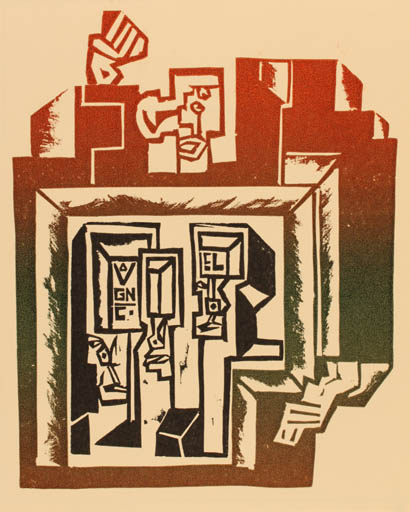 Exlibris by Vincas Kisarauskas from Lithuania for Vagn Åge Clemmensen - Abstract 