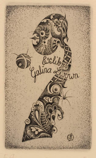 Exlibris by Galina Lwowa from Belorussia for Galina Lwowa - Abstract 