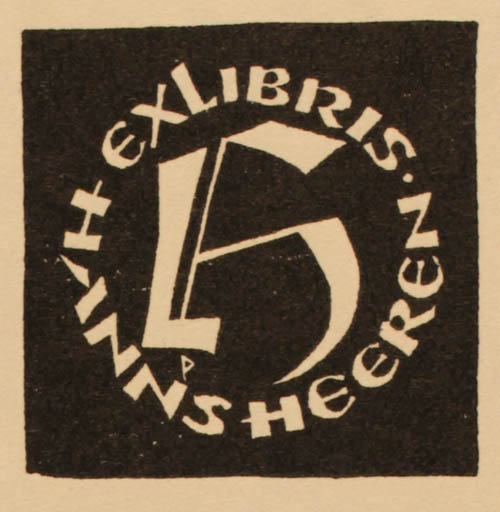 Exlibris by Ottmar Premstaller from Austria for Hanns Heeren - Monogram 