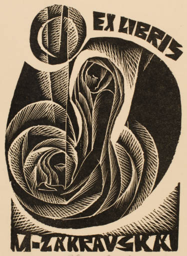 Exlibris by Anna Grmelova from Czech Republic for Mirta Zakravska - Woman 